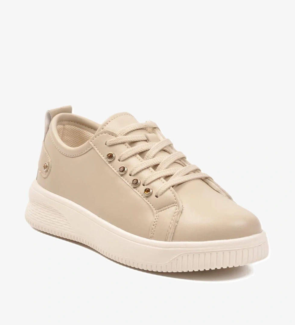 201 G Bej Taşlı Spor Ayakkabı