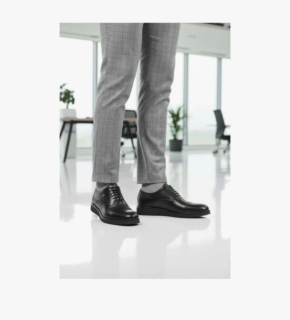 Fosco 3250 M Siyah Hakiki Deri Erkek Klasik Ayakkabı model görseli