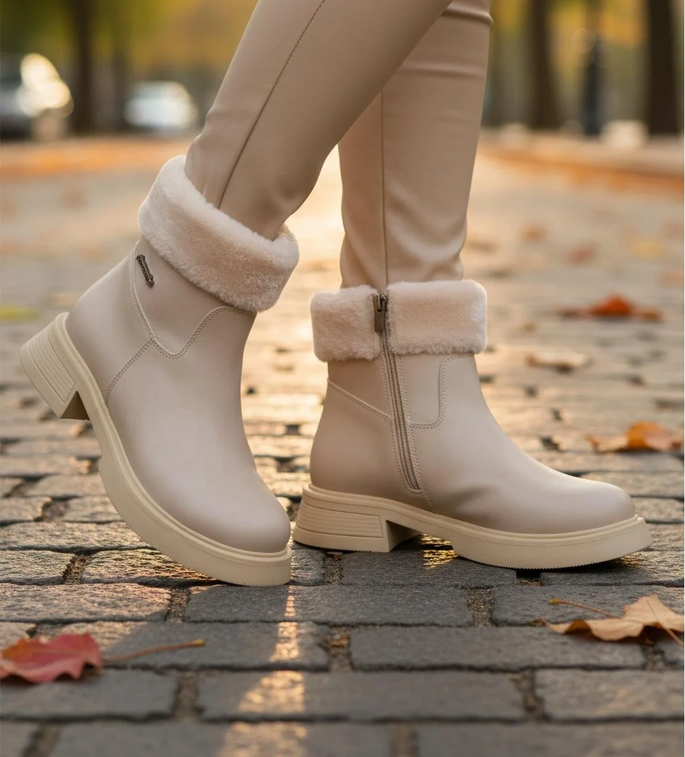 PC-55268 Z Krem Kadın Bot