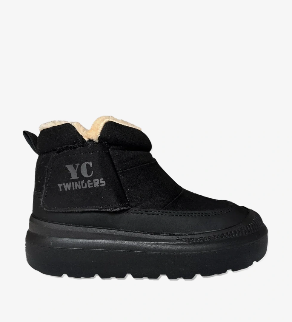 Nubuk İçi Kürklü Kalın Taban Kadın Bot SİYAH