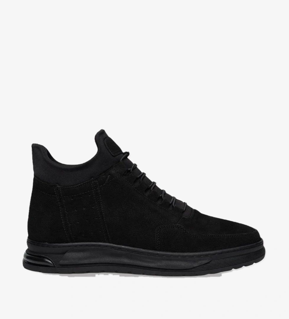 Liger Erkek Nubuk Hakiki Deri Bağcıklı Kaydırmaz Kauçuk Taban Bot Bej Si̇yah model görseli