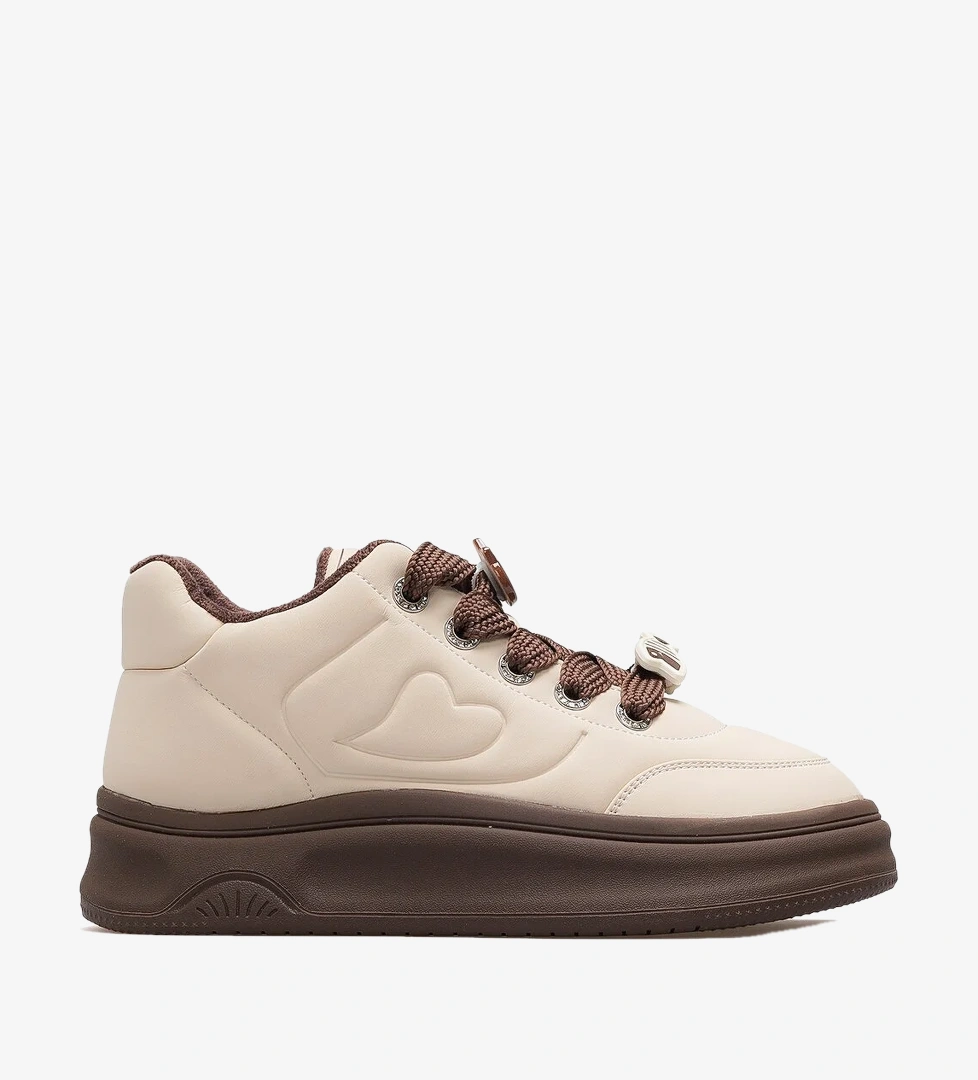 Guja Kadın Emoji Süs Detaylı Sneaker Günlük Ayakkabı 25k 25k421 Z Kahve
