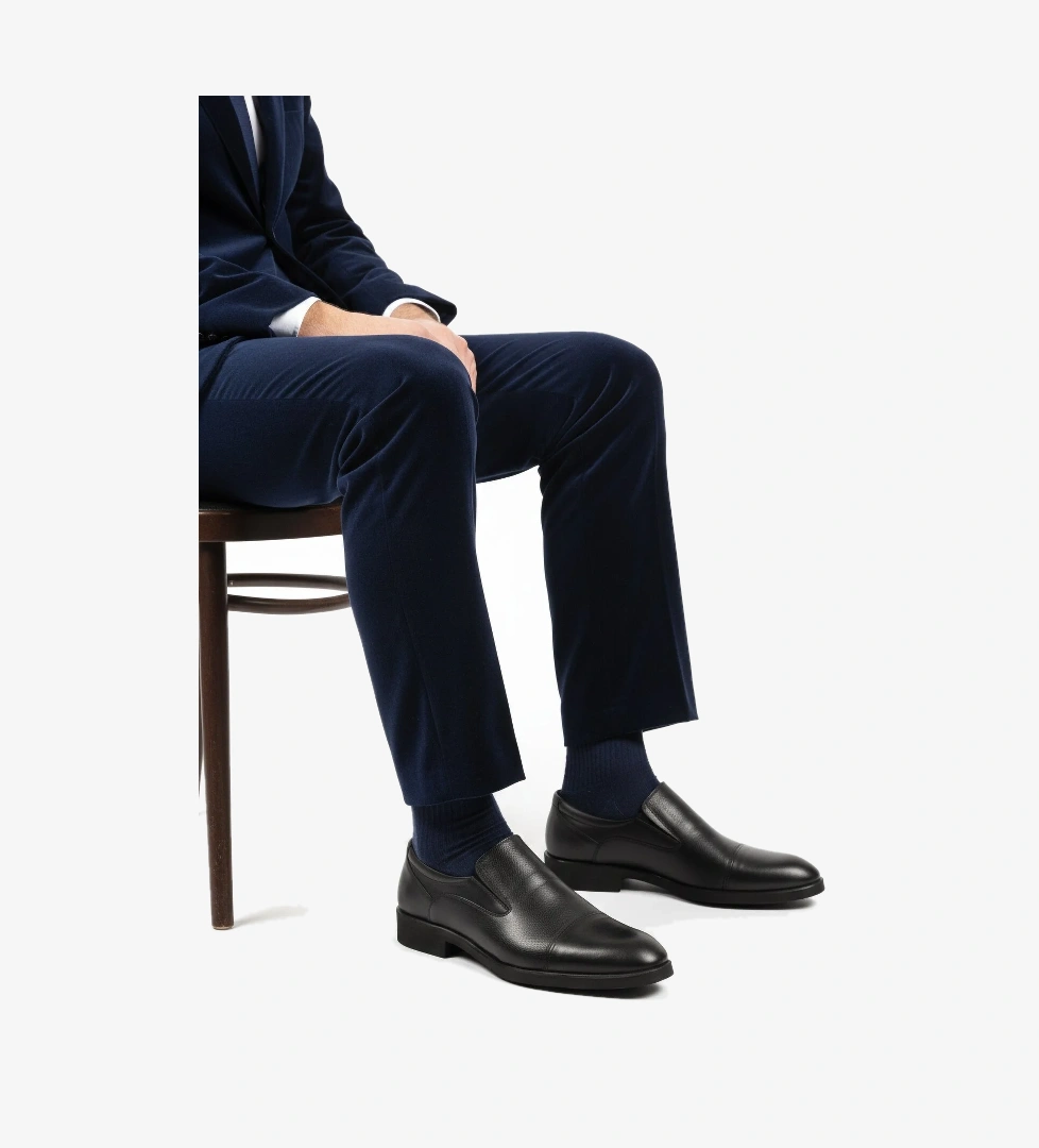 Siyah Hakiki Deri Kaymaz Taban Erkek Klasik Ayakkabı 916 M