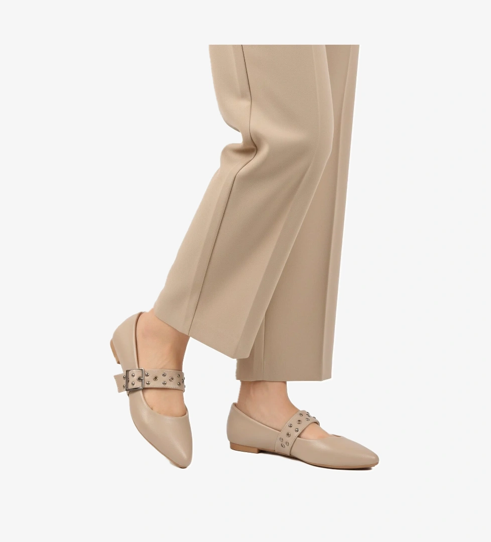 Bej Cilt Kemerli Hafif Esnek Kadın Babet 209166 Z