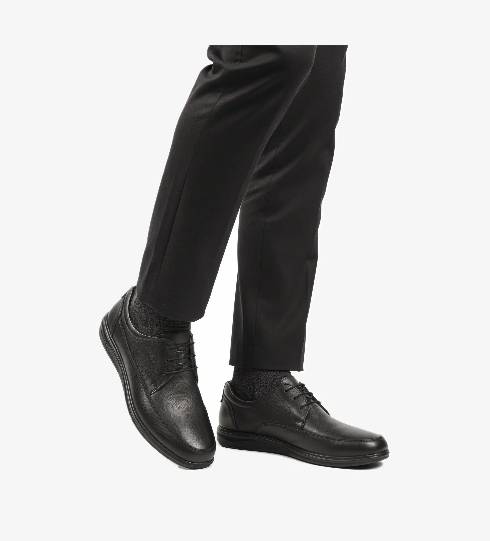 Siyah Hakiki Deri Jel Taban Anatomik Erkek Casual Ayakkabı 473 M