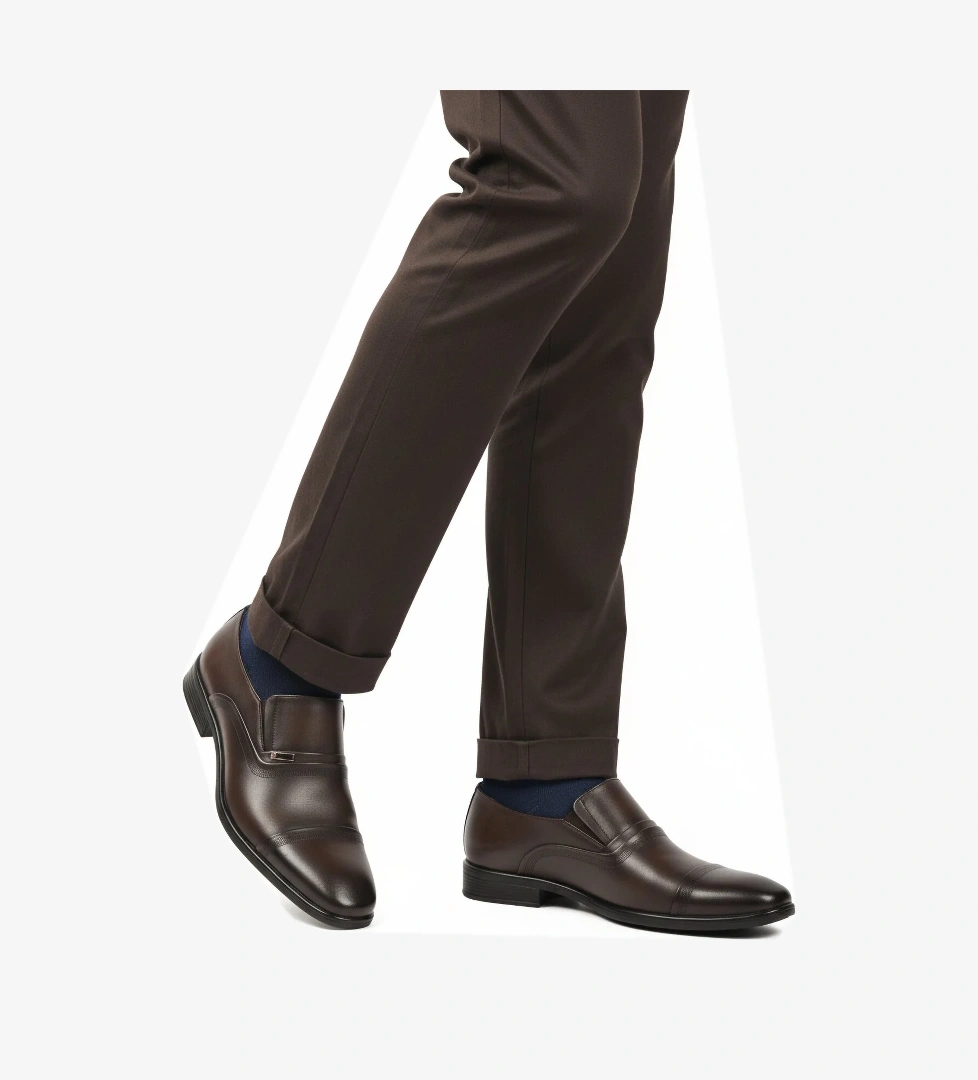 Kahve Hakiki Deri Kaymaz Taban Erkek Klasik Ayakkabı 974 M