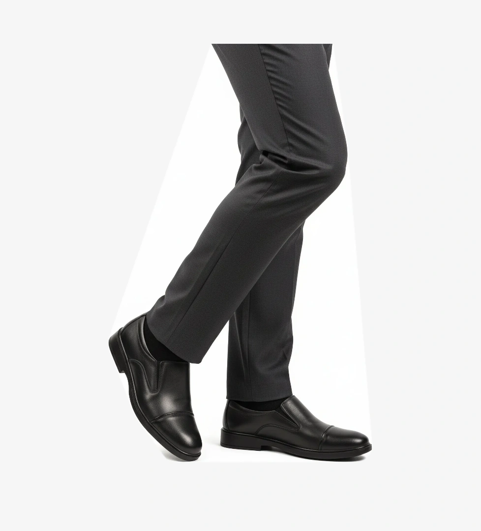 Siyah Hakiki Deri Jel Taban Anatomik Erkek Klasik Ayakkabı 425 M