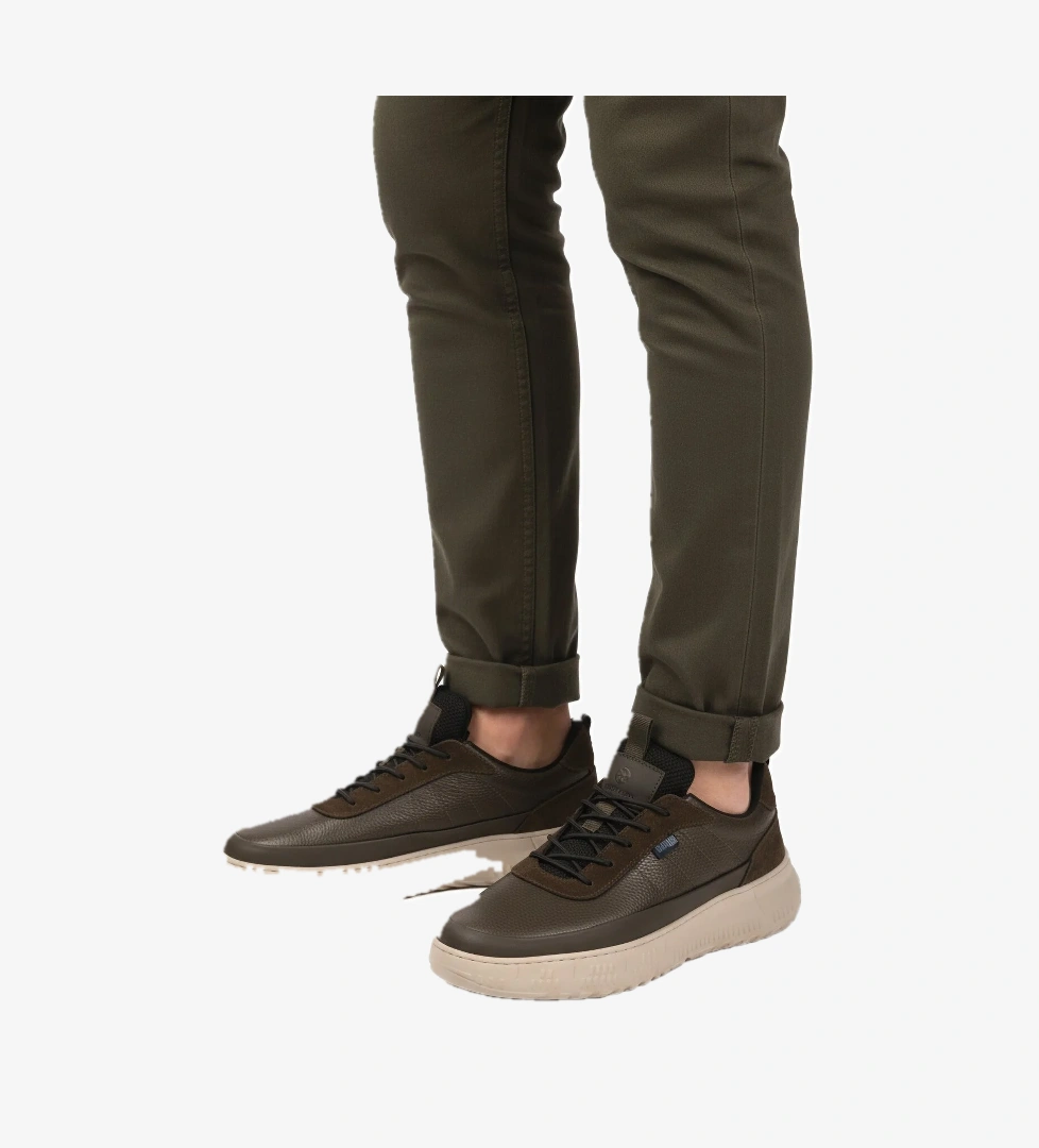 Scootland Haki Siyah Hakiki Deri Memory Foam Erkek Casual Ayakkabı 152-22487 M model görseli