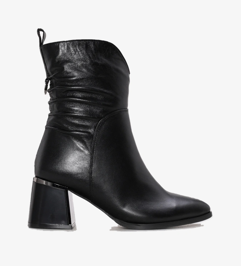 Fast Step Hakiki Deri Kürklü Kadın Kalın Topuklu Bot 064KZA838 model görseli