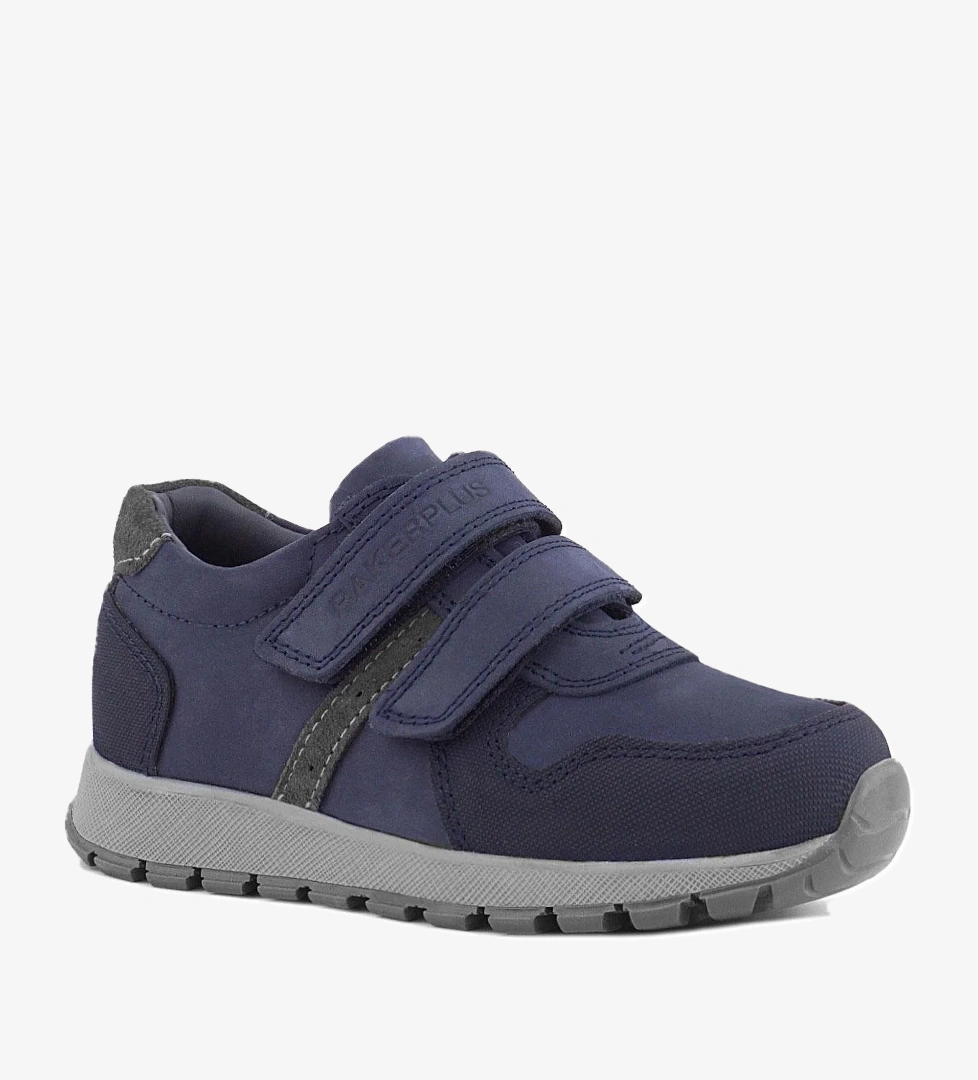 Hakiki Deri Lacivert Cırtlı Çocuk Spor Ayakkabı - Görsel 1
