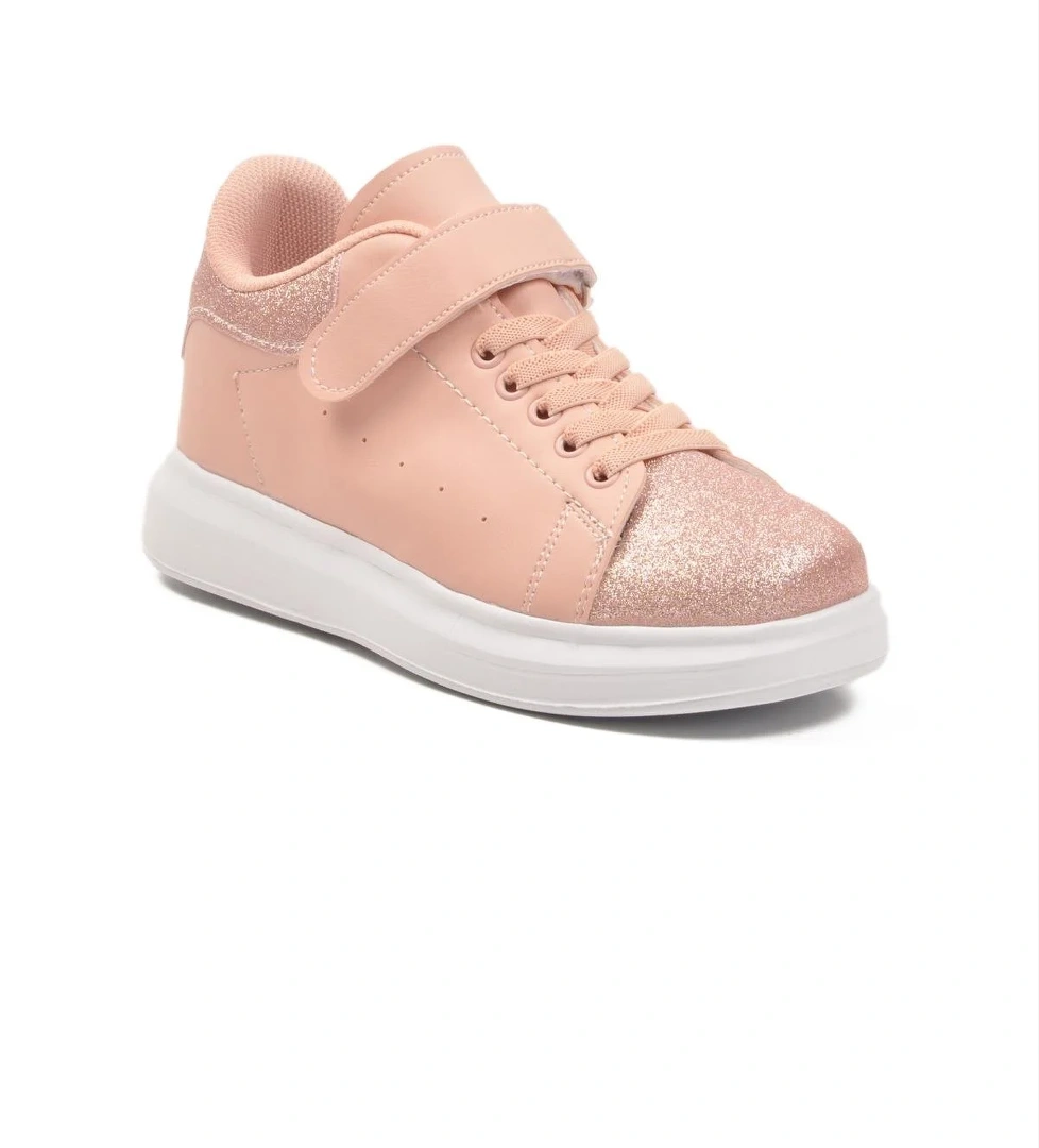 Pudra Simli Cırtlı Çocuk Spor Ayakkabı Ruffon 2540-K F