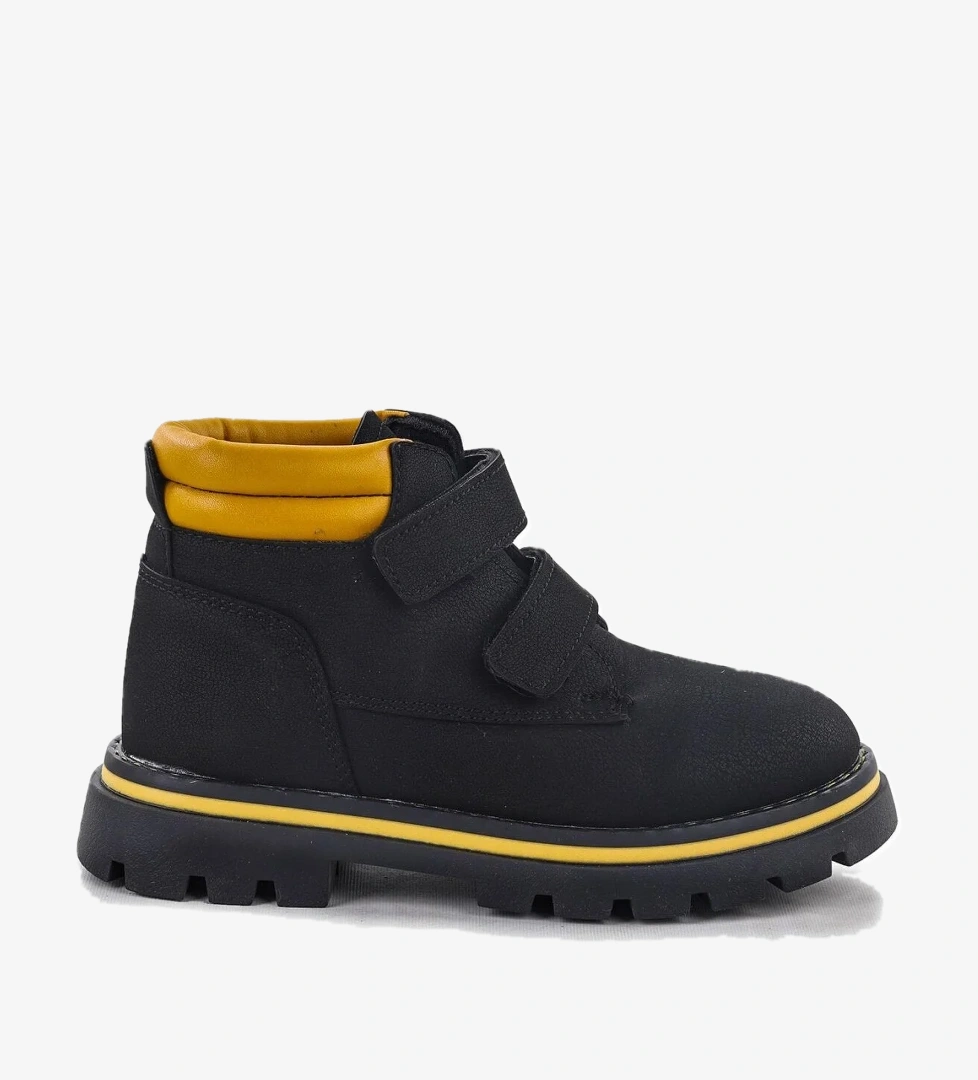 Azka Cırtlı Kız Çocuk Bot Ayakkabı Siyah - Sarı