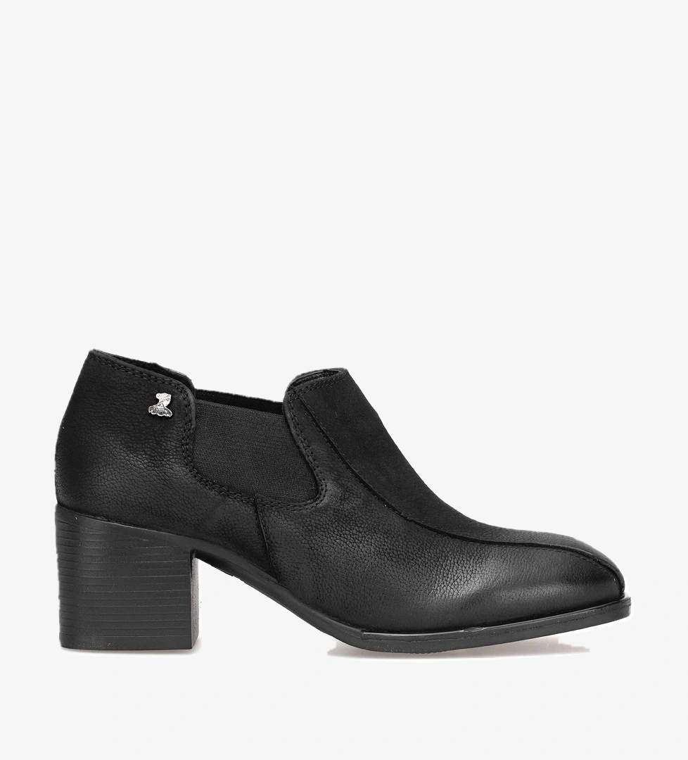 2512708K Kadın Hakiki Deri Klasik Topuklu Ayakkabı Siyah - Görsel 1