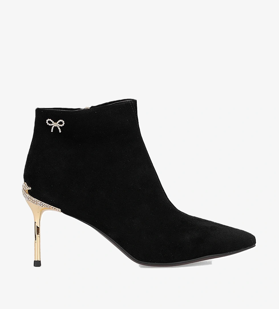 25K417 Kadın Hakiki Deri Topuklu Bot Siyah - Görsel 1