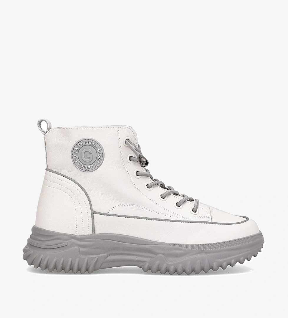 25K310-13 Kadın Hakiki Deri Sneaker Bot Gri