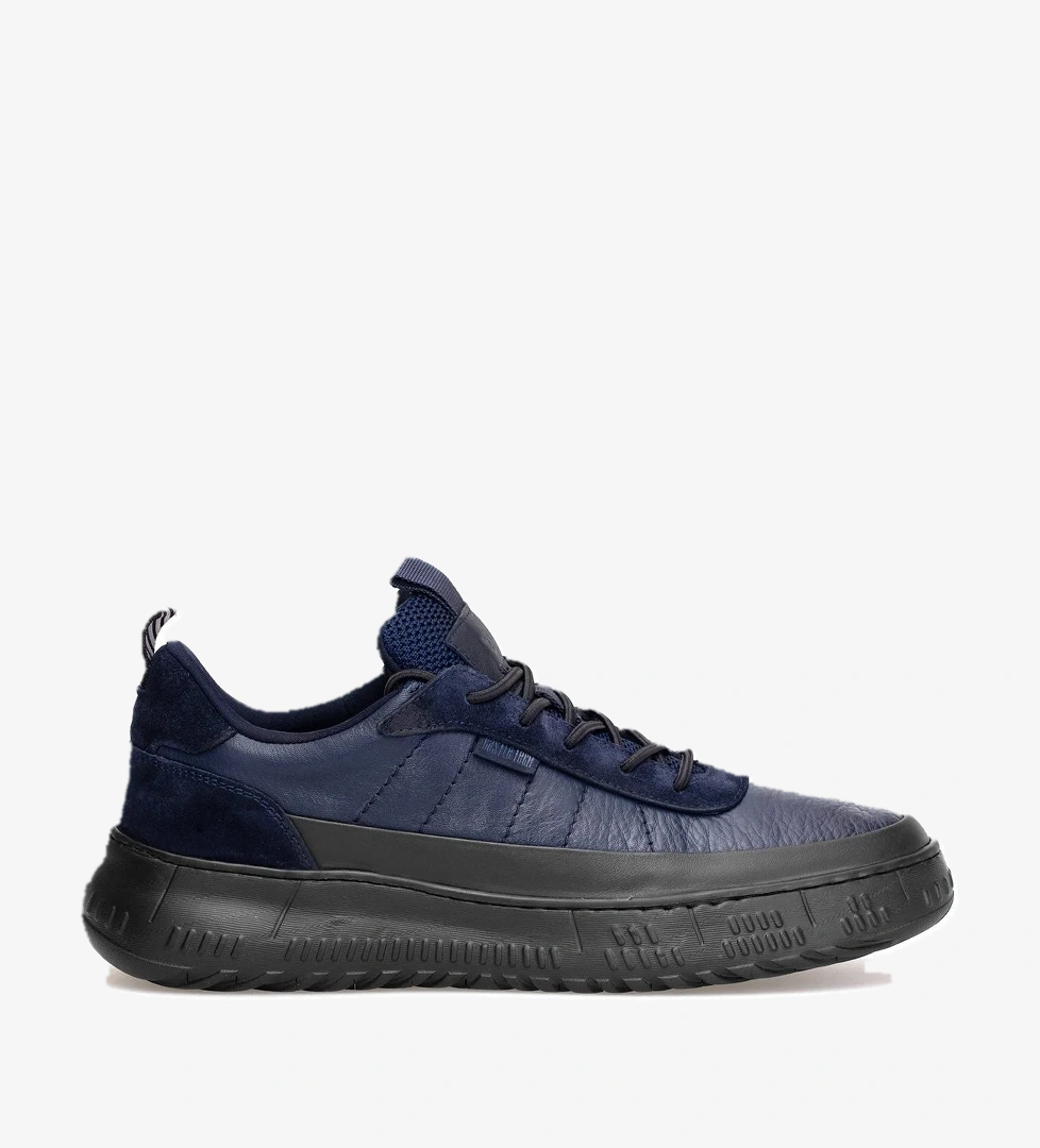 152-22487 Erkek Hakiki Deri Casual Ayakkabı Lacivert - Görsel 1