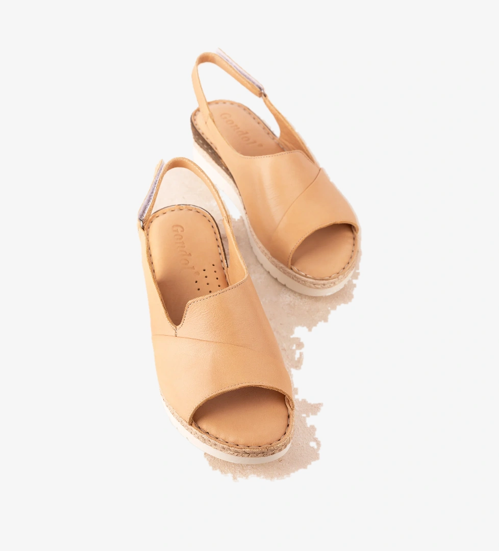 Gondol Kundura Gondol Hakiki Deri Anatomik Yumuşak Taban Sandalet ımk.1607 model görseli