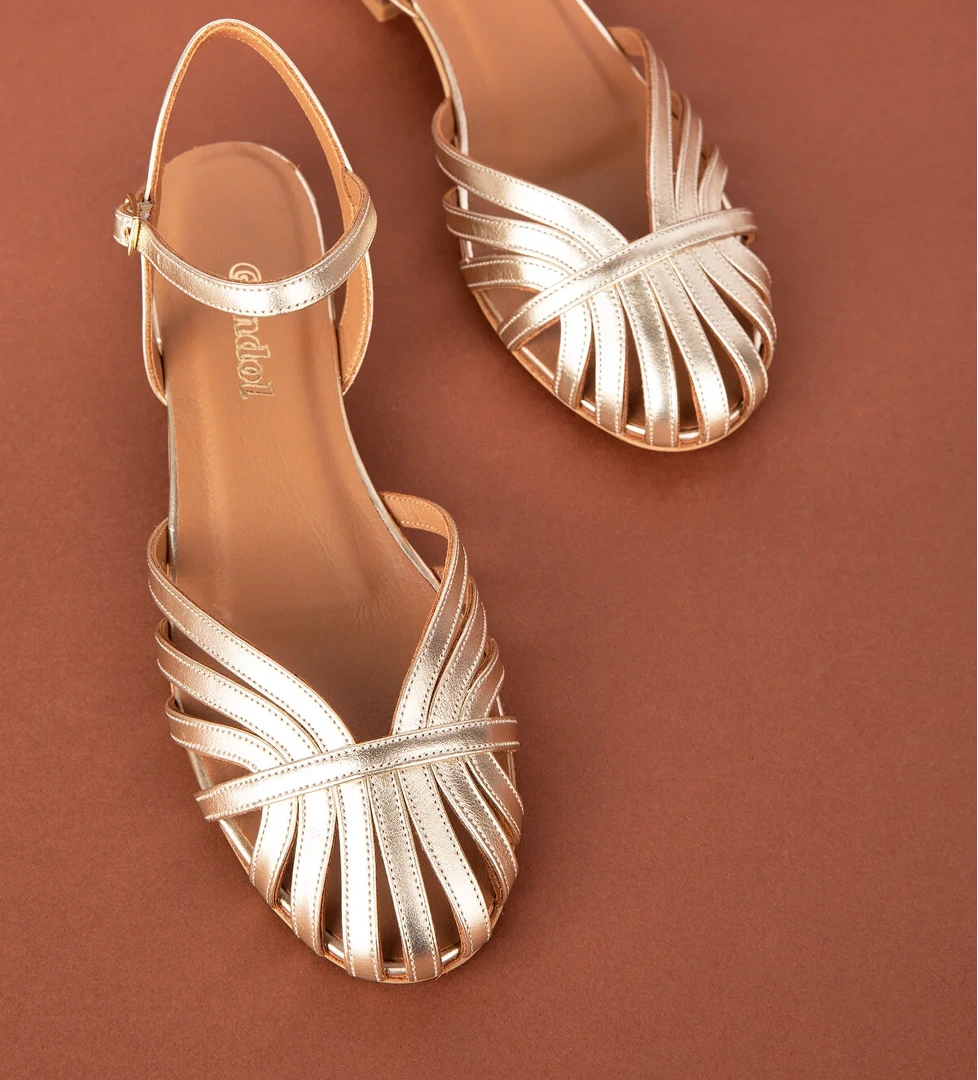 Gondol Kundura Gondol Kadın Hakiki Deri Şık Kısa Topuklu Sandalet ss.2025 model görseli