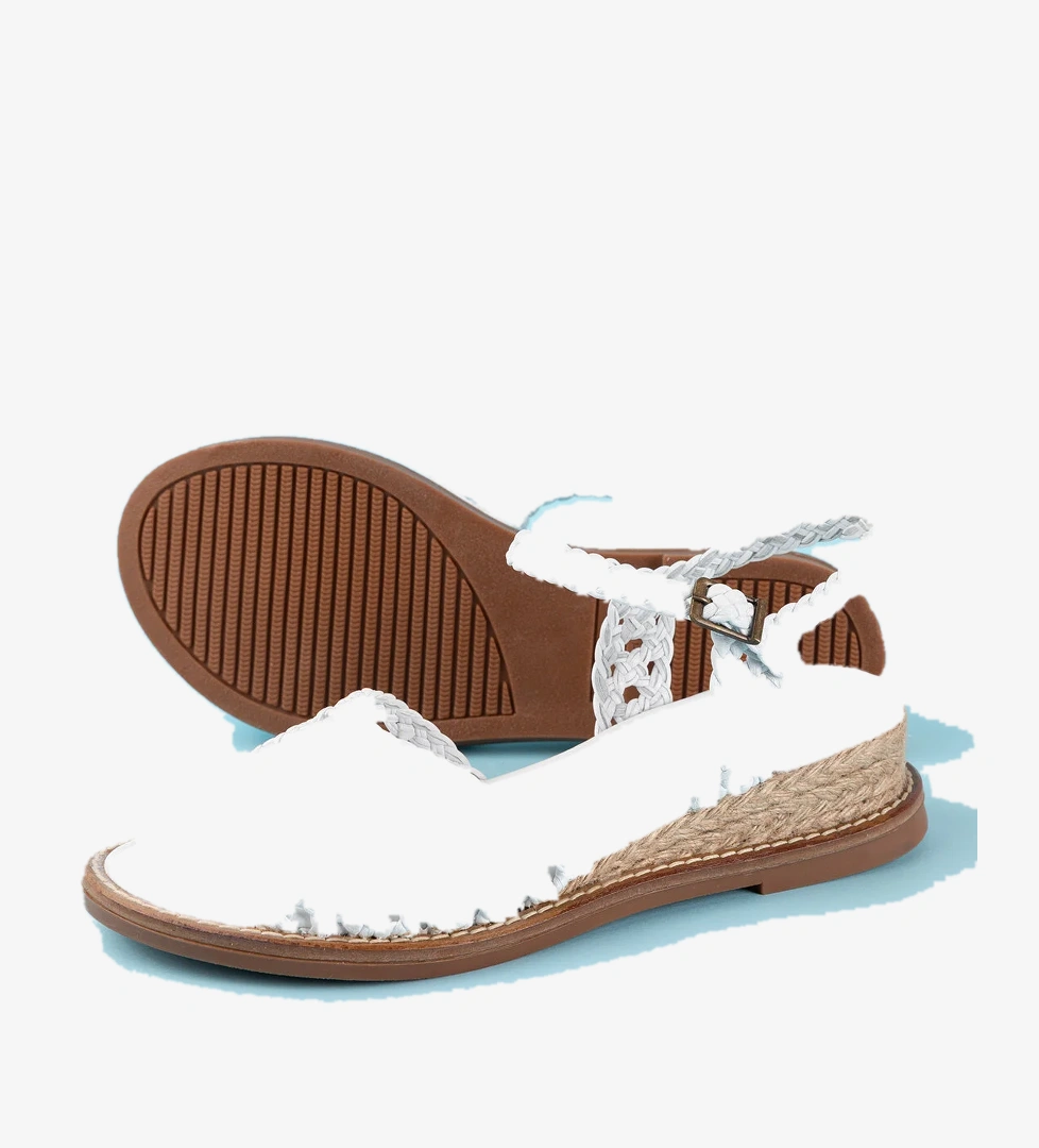 Gondol Kundura Mavi Gondol Kundura Gondol Hakiki Kadın Deri El Örgüsü Özel Hasır Sargılı Sandalet ell.7245