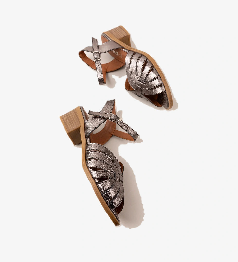 Gondol Kundura Gondol Kadın Hakiki Deri Orta Topuklu Günlük Şık Sandalet anl.3363 model görseli