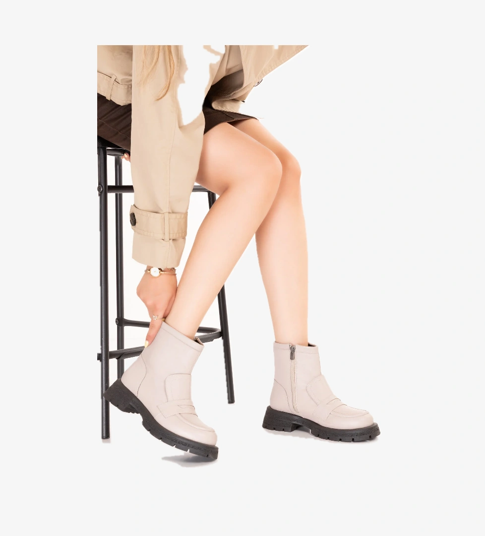 Gondol Kundura Gondol Kundura Gri Gondol Hakiki Deri Günlük Şık Bot Bethany Flo'da! Gri - 1. görsel