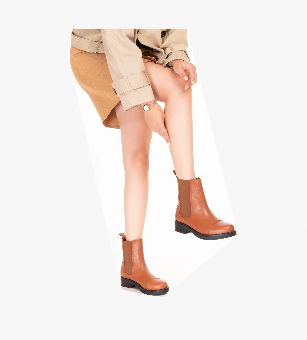 Gondol Kundura Gondol Hakiki Deri Lastikli Çekme Bot Belen model görseli