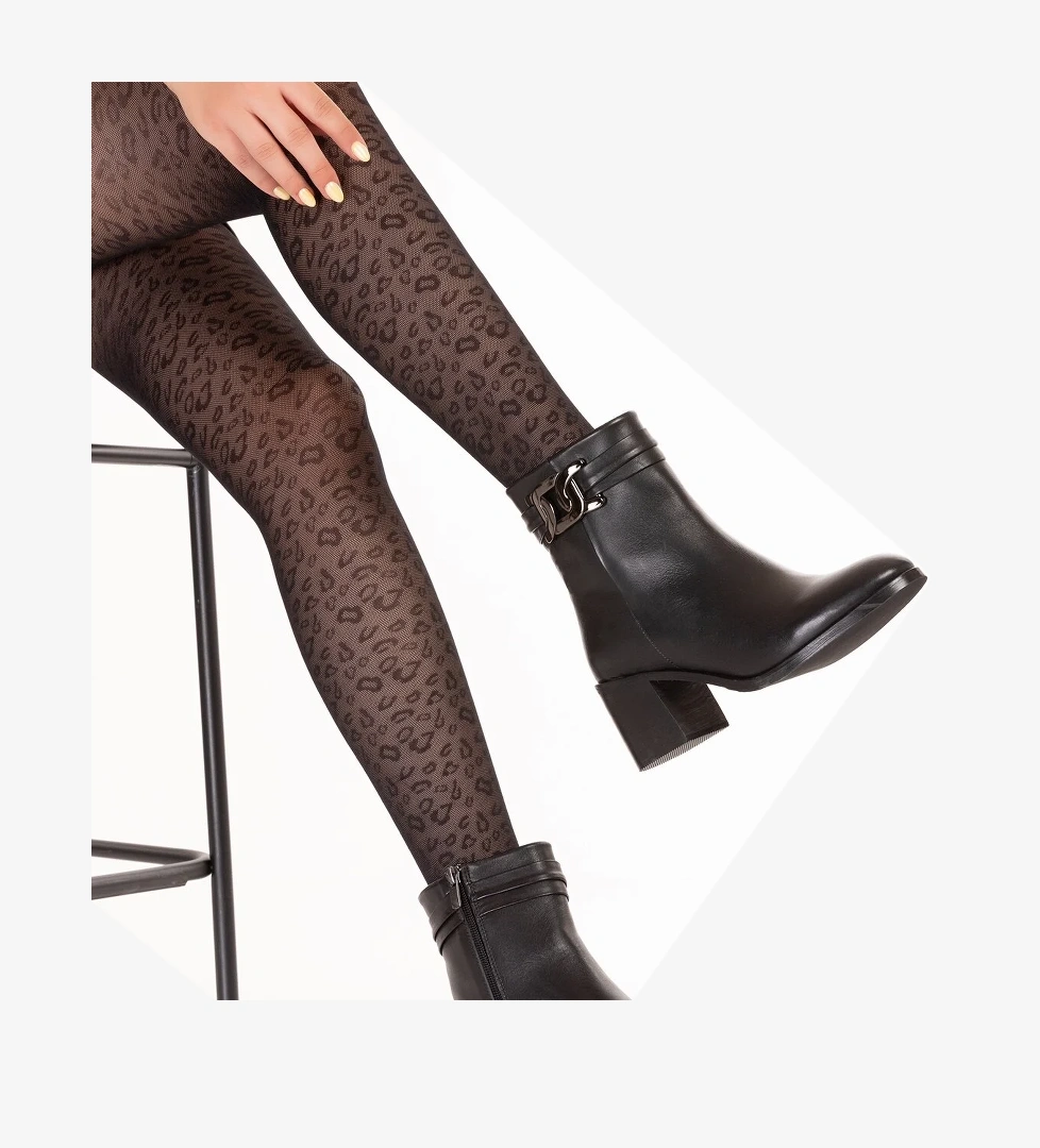 Gondol Hakiki Deri Orta Boy Topuklu Sade Günlük Bot Betty - Görsel 1