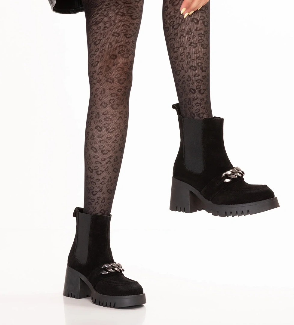 Gondol Kundura Gondol Hakiki Deri Kalın Topuklu Kauçuk Taban Şık Bot Benna model görseli