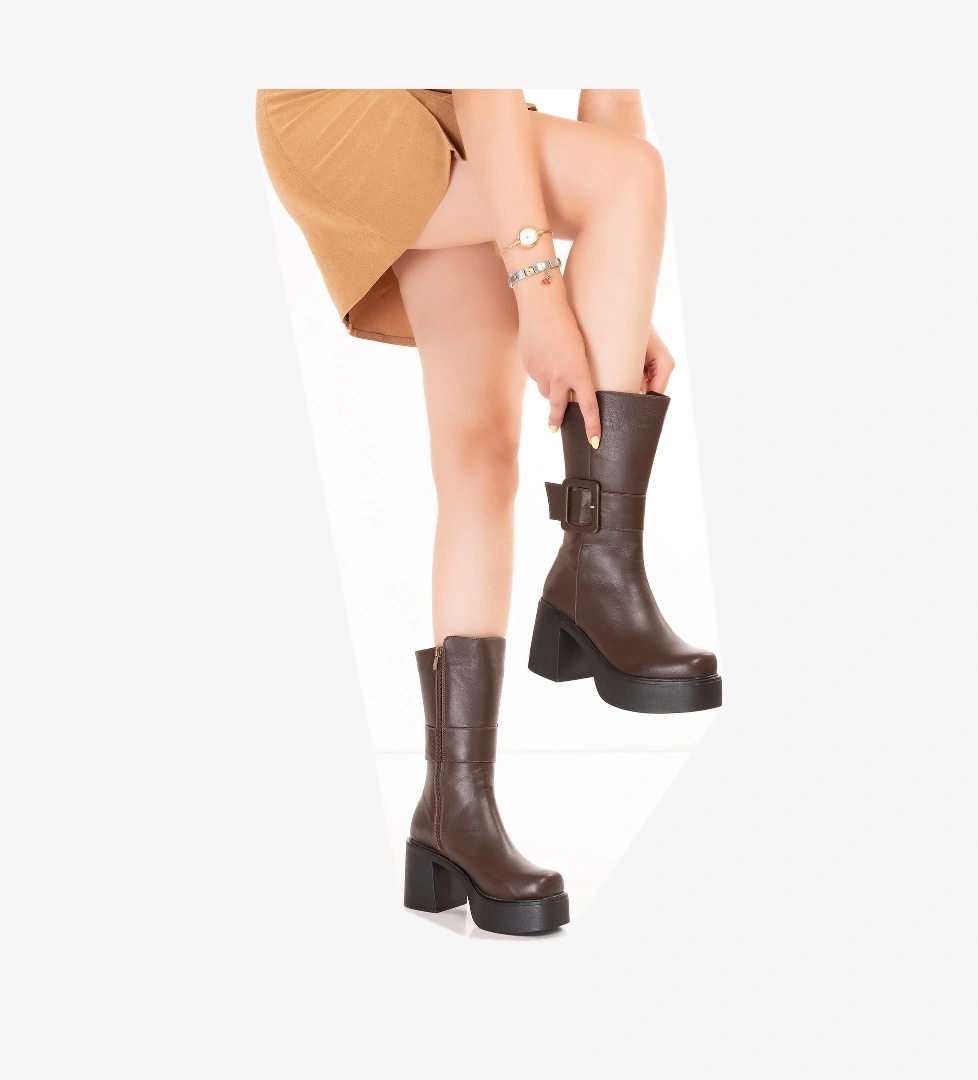 Gondol Kadın Hakiki Deri Platform Bot Anastasia