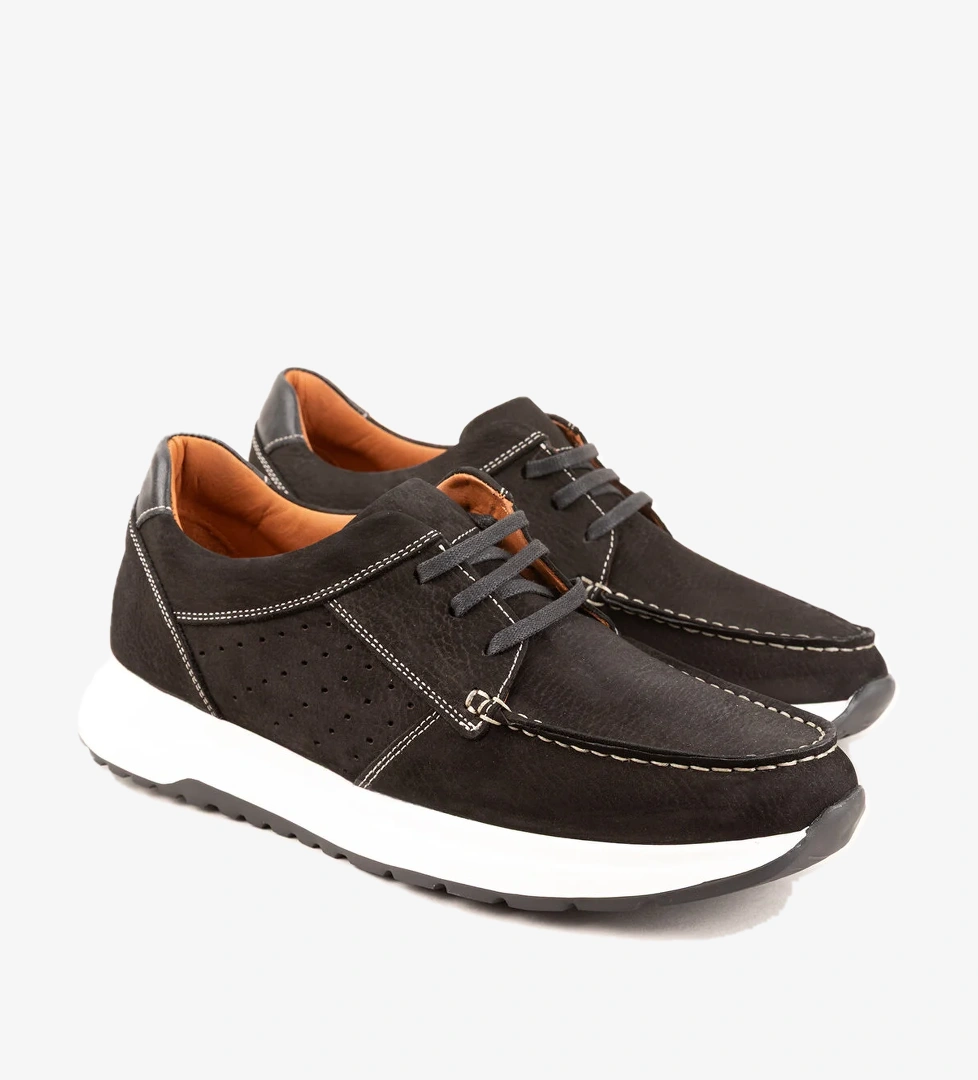 Gondol Kundura Siyah Gondol Kundura Gondol İçi Dışı Hakiki Deri Günlük Rahat Hafif Ayakkabı src.455