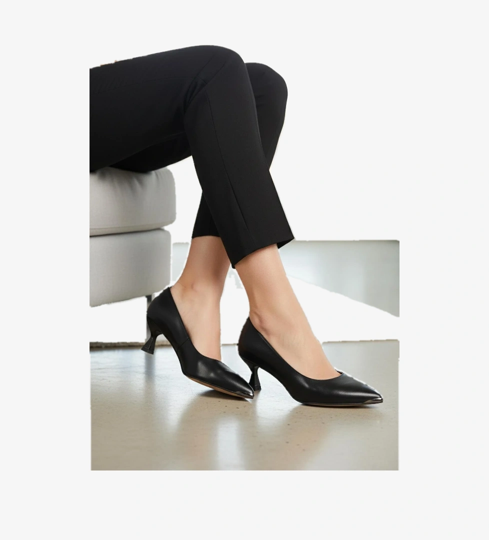 Siyah İnce Topuklu Kadın Abiye Ayakkabı 357171 Z