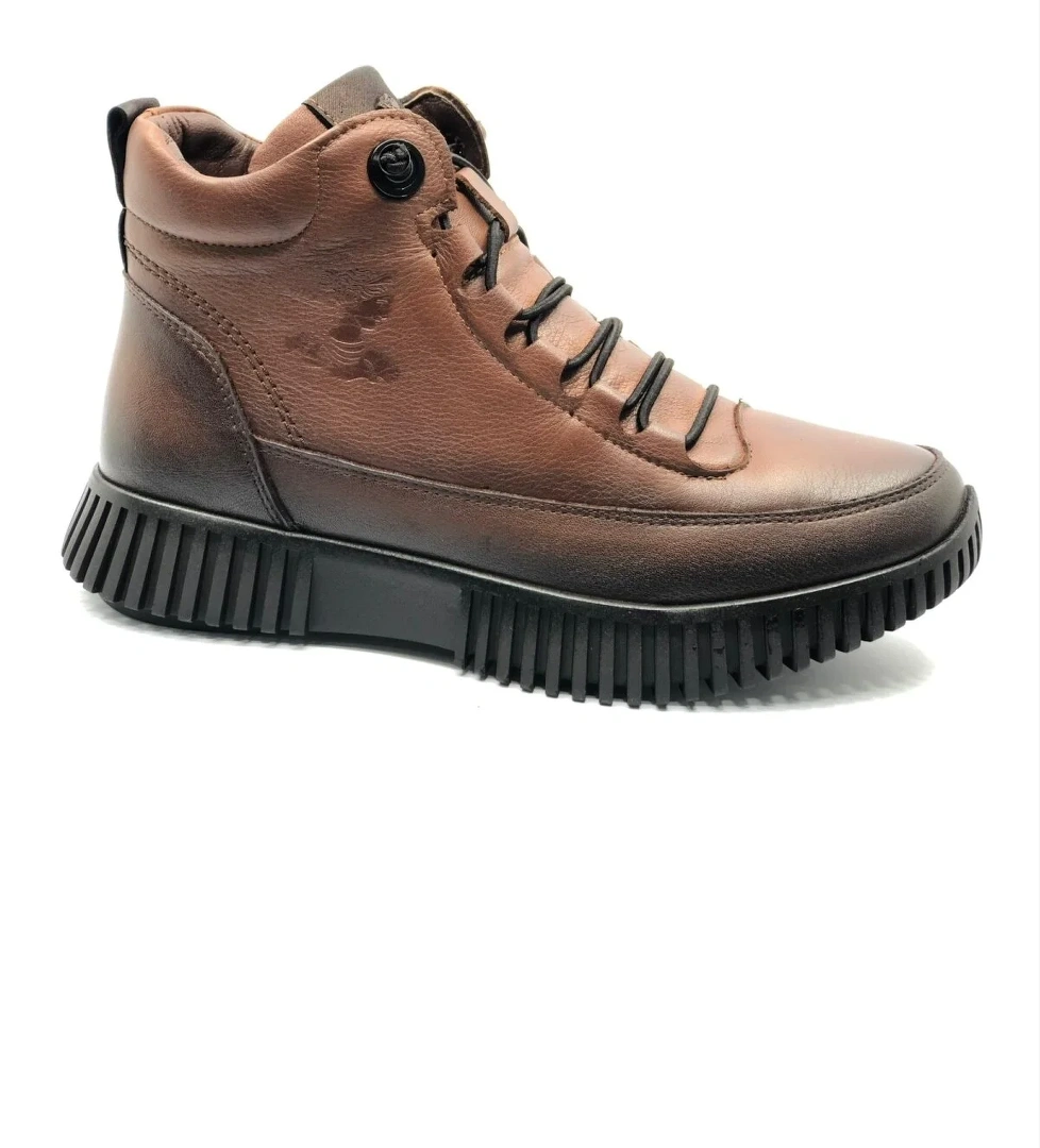 Melessa Hakiki Deri Düz Kaymaz Taban Ortopedik Kadın Bot