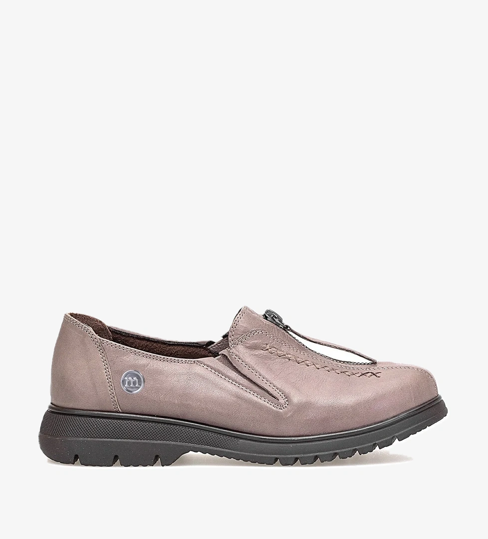 D25KA-845 Kadın Hakiki Deri Casual Ayakkabı Vizon