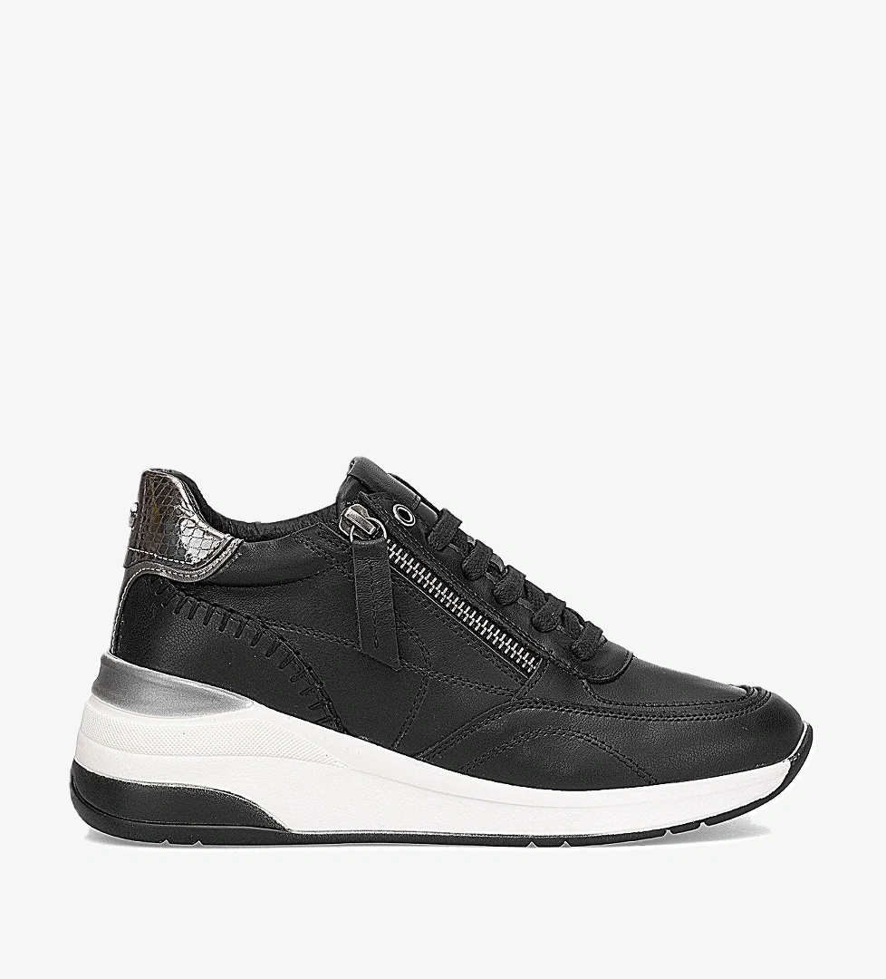 D25KA-7300 Kadın Hakiki Deri Dolgu Topuk Ayakkabı Siyah