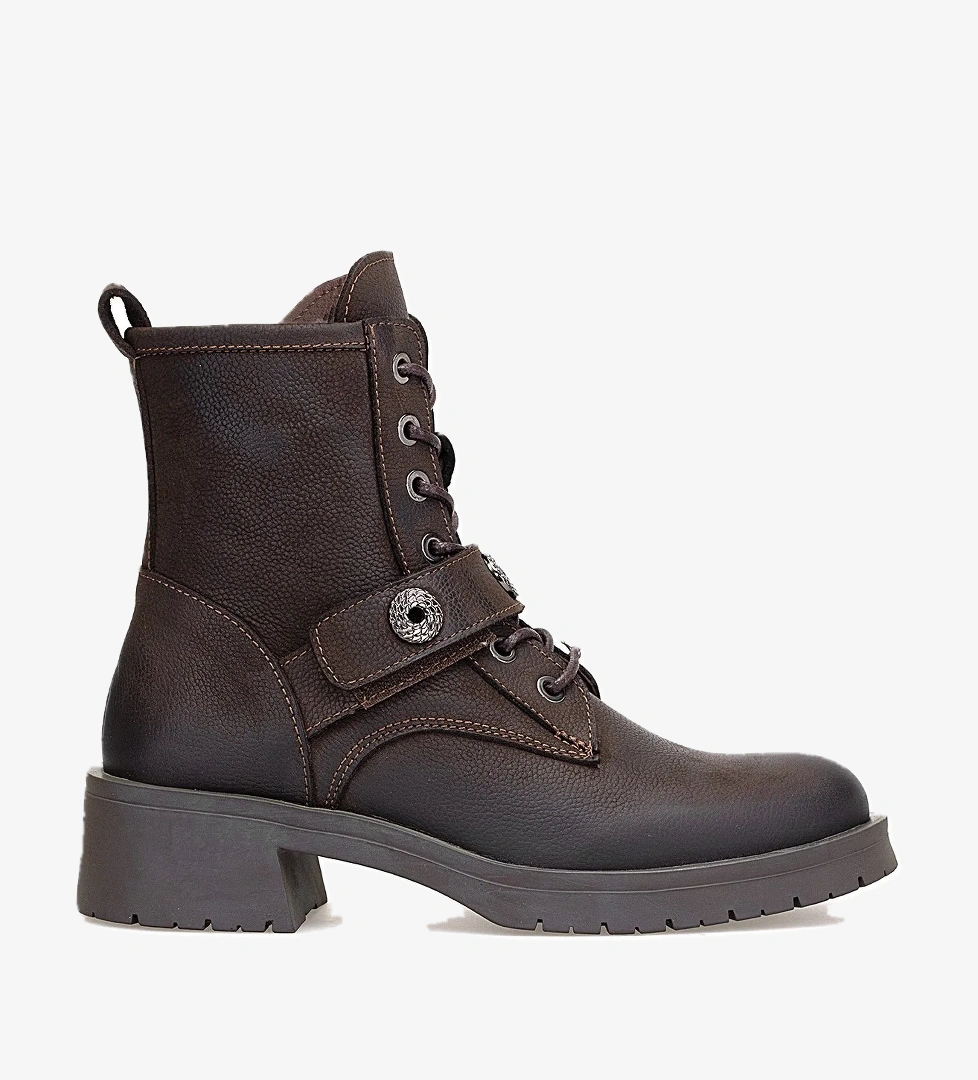 Mammamia D25kb-8410 Kadın Hakiki Nubuk Deri Topuklu Bot Kahverengi Siyah model görseli