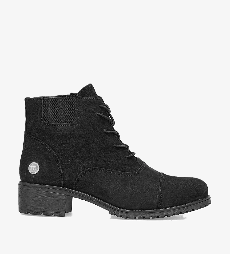 Mammamia D25KB-1645 Kadın Hakiki Nubuk Deri Topuklu Bot Siyah model görseli