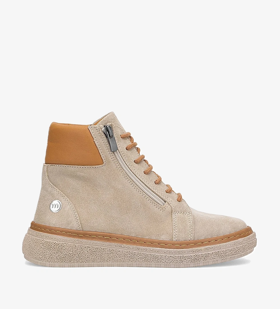 Mammamia D25kb-1020 Kadın Hakiki Süet Deri Düz Bot Taba Bej model görseli