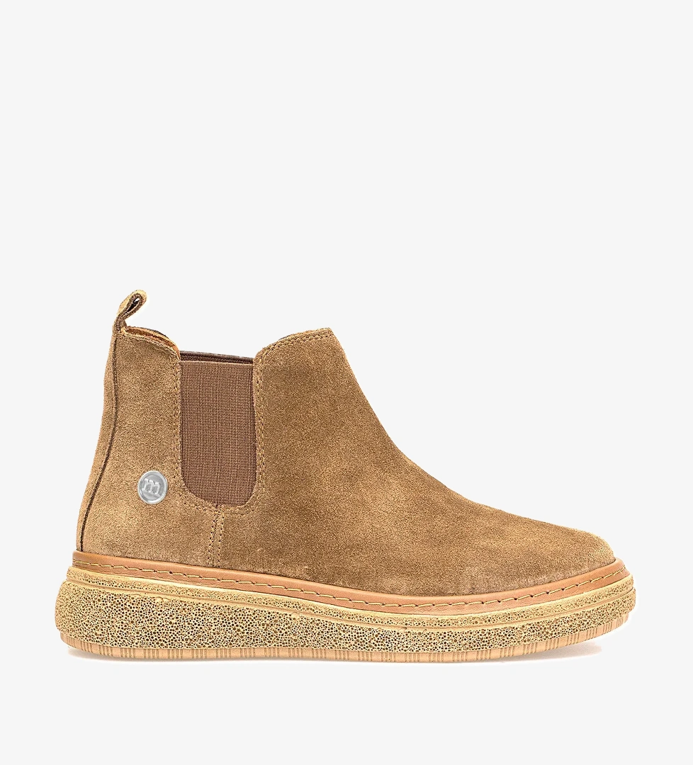 D25KB-1065 Kadın Hakiki Süet Deri Chelsea Bot Taba