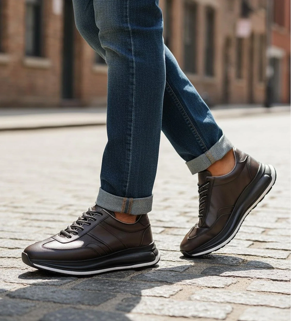 1217-1 Ortopedik Taban Hakiki Deri Günlük Erkek Ayakkabı Kauçuk Taban Casual Ayakkabı - Görsel 1