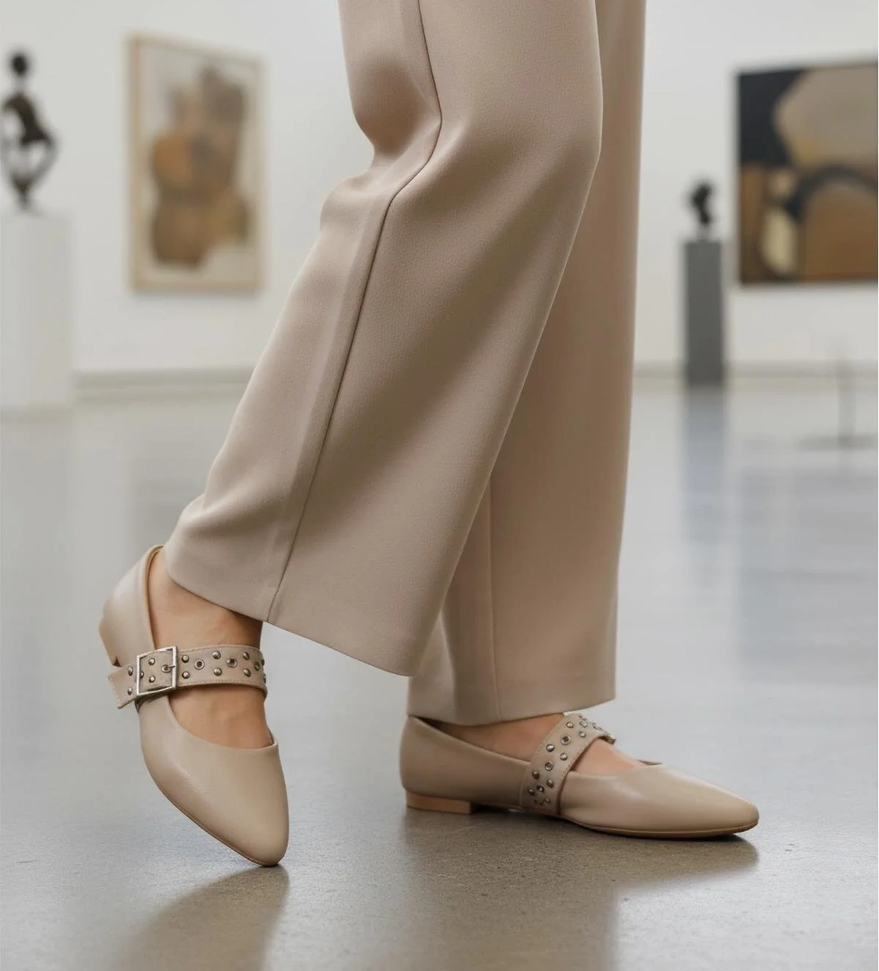 209166 Z Bej Cilt Kadın Günlük Ayakkabı - Görsel 1