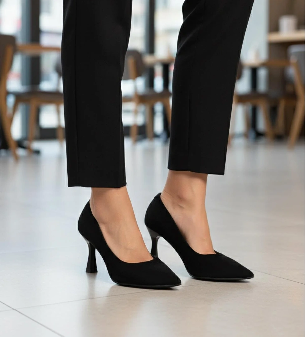 357190 Z Siyah Kadın Topuklu Ayakkabı - Görsel 1