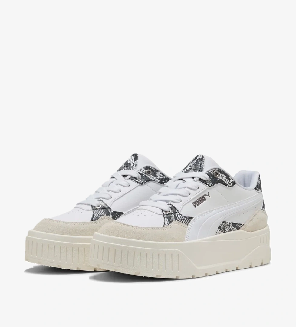 Kadın Beyaz Karmen Ii Idol Snake Chic Sneaker Ayakkabı 400395-01 - Görsel 1