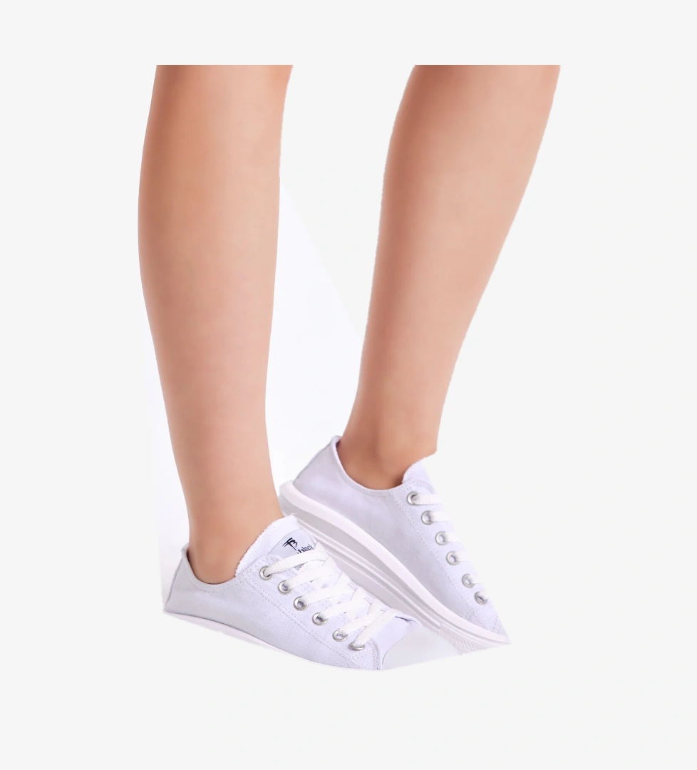 Kadın Beyaz Beyaz Rahat Kalıp Kalın Tabanlı Spor Ayakkabı