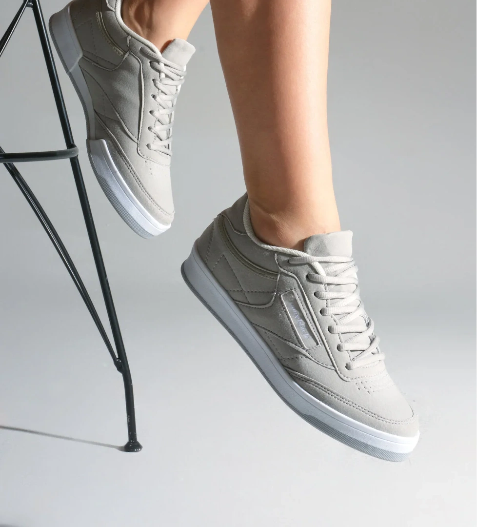 Unisex Füme Süet Rahat Kalıp Poli Taban Bağcıklı Spor Ayakkabı - Görsel 1