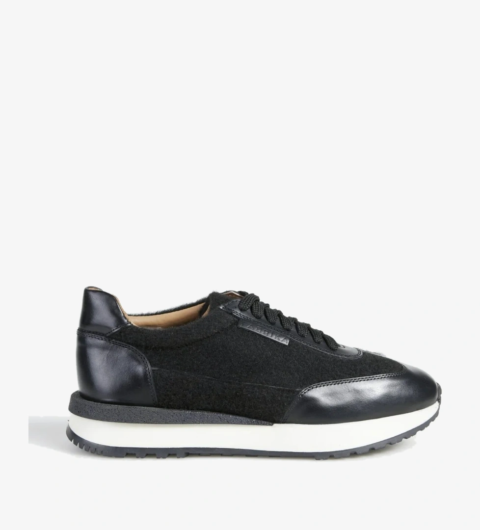 Fabrika Fabrika Siyah Erkek Deri - Kumaş Sneaker BENJI-AMYAS | Flo Siyah - 1. görsel