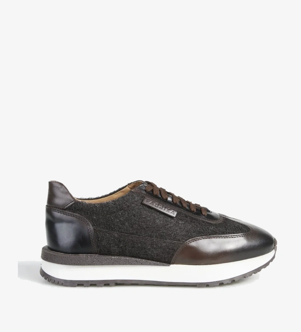 Fabrika Fabrika Kahverengi Erkek Deri - Kumaş Sneaker BENJI-AMYAS Flo'da! Kahverengi - 1. görsel