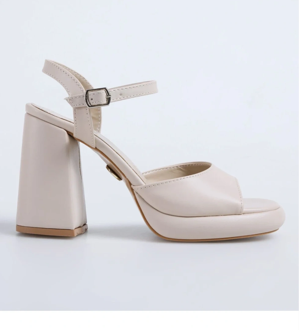 Fabrika Bej Kadın Topuklu Ayakkabı NOSAH model görseli