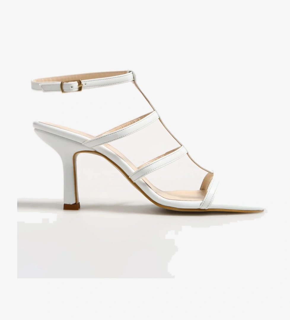 Beyaz Kadın Topuklu Sandalet NELA - Görsel 1