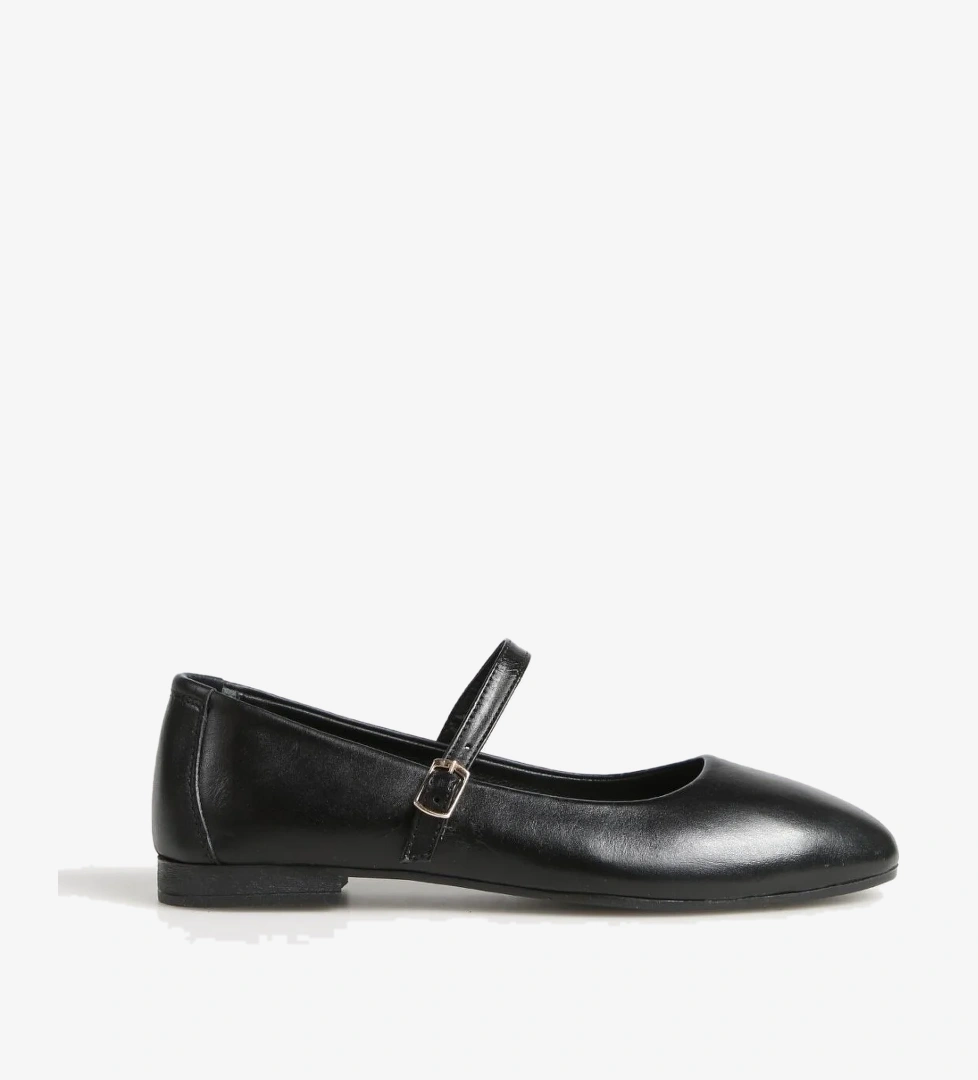 Fabrika Siyah Kadın Deri Babet D-DERVILA model görseli