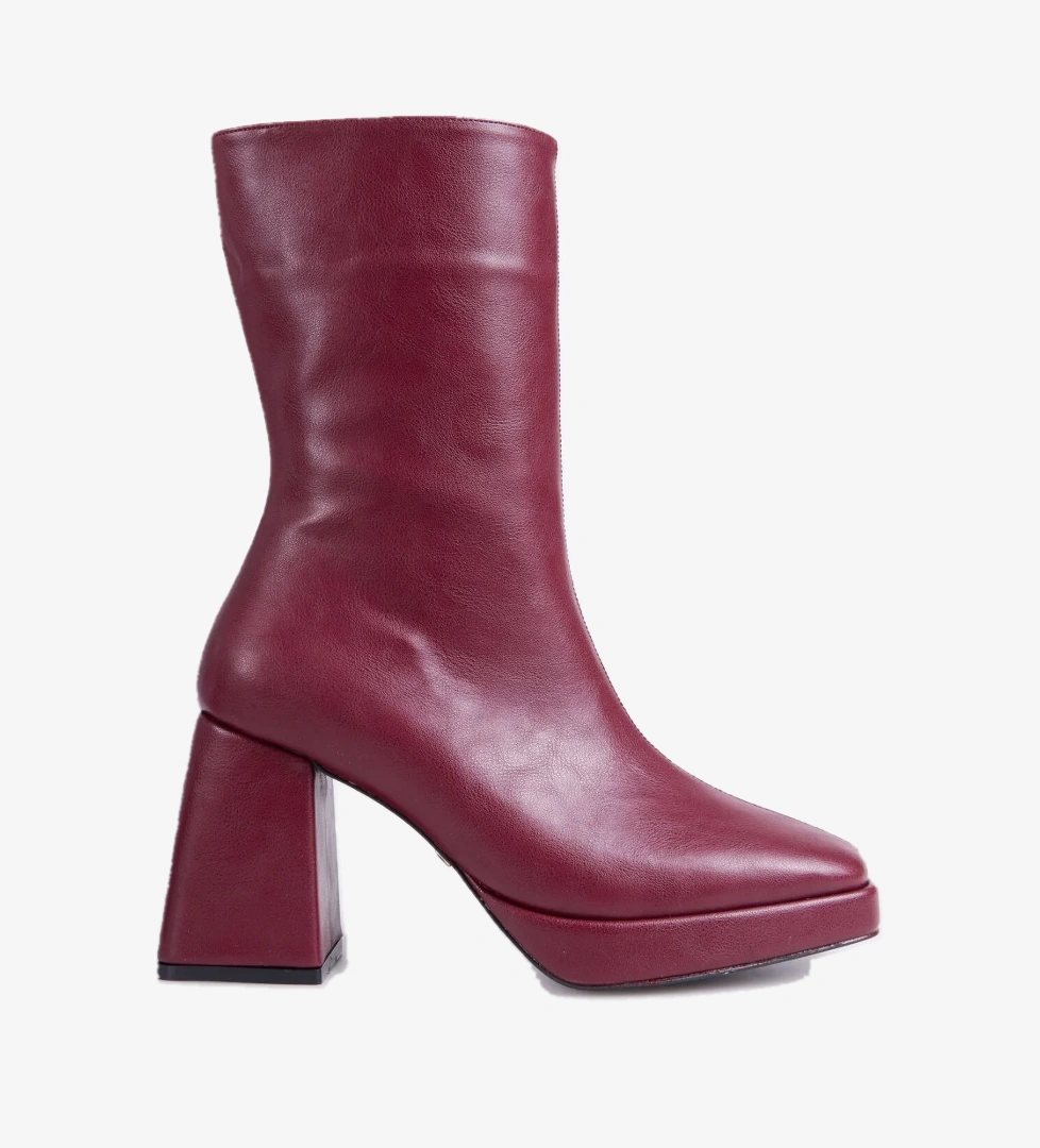 Fabrika Bordo Kadın Topuklu Bot FADILA model görseli